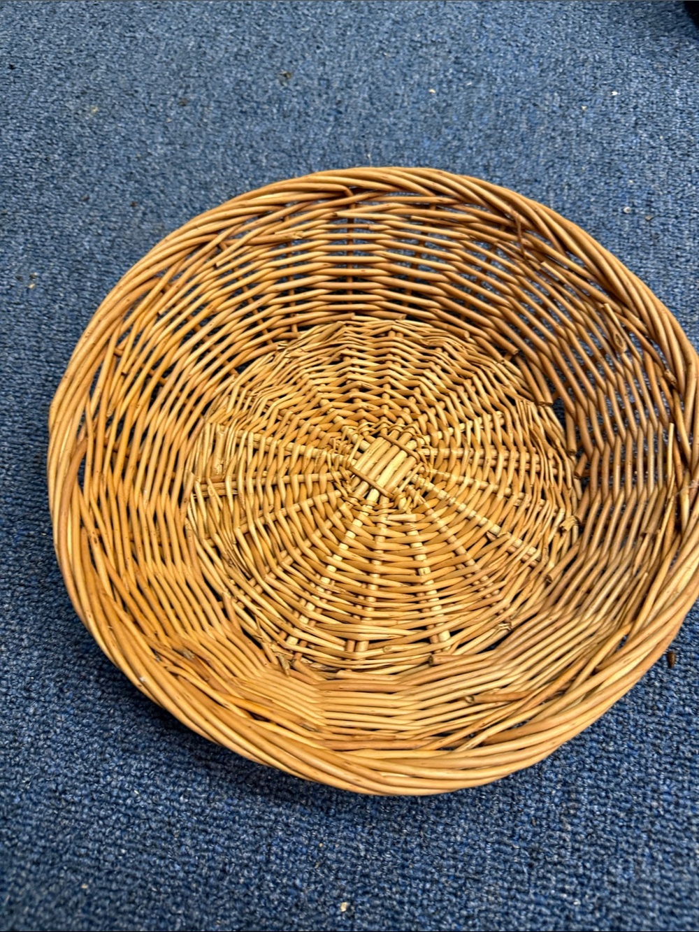 Woven Natural Rattan Round Basket - Brown